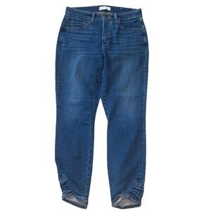 Loft Curvy skinny crop jeans size 6 womens ruched bottoms new